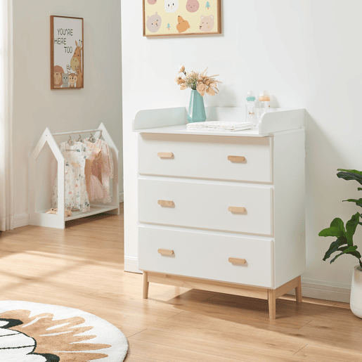 Mudador Sarievn com tapete muda-fraldas 100x80x53 cm Branco en.casa Mudador Sarievn com tapete muda-fraldas 100x80x53 cm Branco en.casa