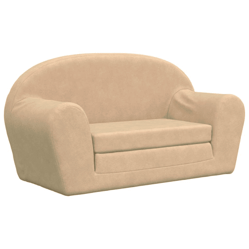 Sofá infantil - Sofá para criança de 2 lugares pelúcia macia cor creme