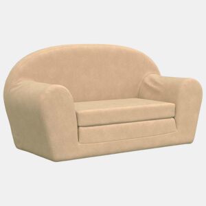 Sofá infantil - Sofá para criança de 2 lugares pelúcia macia cor creme