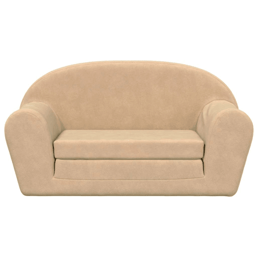Sofá infantil - Sofá para criança de 2 lugares pelúcia macia cor creme