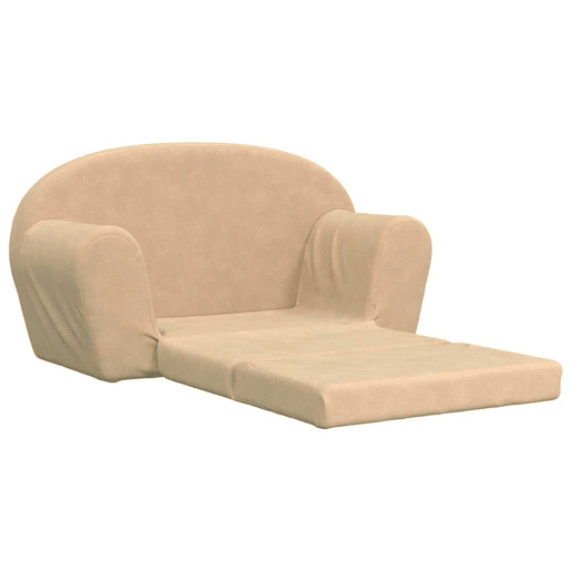 Sofá infantil - Sofá para criança de 2 lugares pelúcia macia cor creme