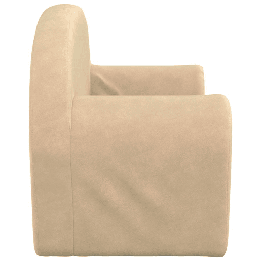 Sofá infantil - Sofá para criança de 2 lugares pelúcia macia cor creme