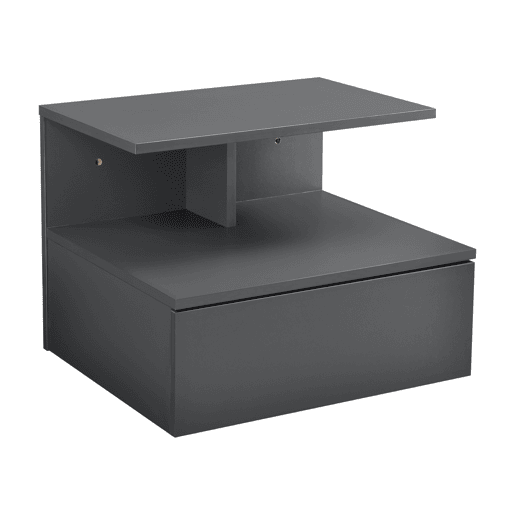 Mesa de cabeceira de parede Amberg com gaveta 40x35x31cm Gris escuro en.casa