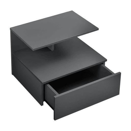 Mesa de cabeceira de parede Amberg com gaveta 40x35x31cm Gris escuro en.casa