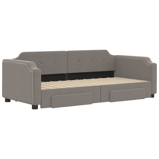 Sofá-cama, Sofá conversível c gavetãogavetas 100x200cm tecido cinza-acastanhado