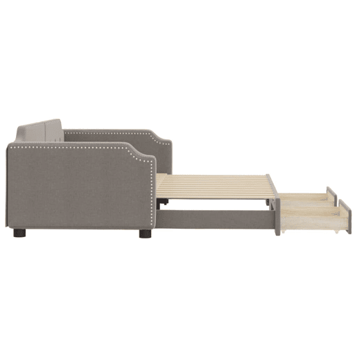 Sofá-cama, Sofá conversível c gavetãogavetas 100x200cm tecido cinza-acastanhado