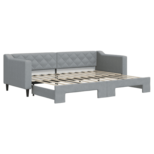Sofá-cama, Sofá conversível com gavetão 80x200 cm tecido cinzento-claro Sofá-cama, Sofá conversível com gavetão 80x200 cm tecido cinzento-claro
