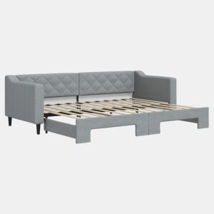 Sofá-cama, Sofá conversível com gavetão 80x200 cm tecido cinzento-claro