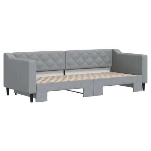 Sofá-cama, Sofá conversível com gavetão 80x200 cm tecido cinzento-claro Sofá-cama, Sofá conversível com gavetão 80x200 cm tecido cinzento-claro