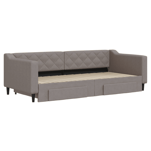 Sofá-cama, Sofá conversível c gavetãogavetas 90x200 cm tecido cinza-acastanhado Sofá-cama, Sofá conversível c gavetãogavetas 90x200 cm tecido cinza-acastanhado