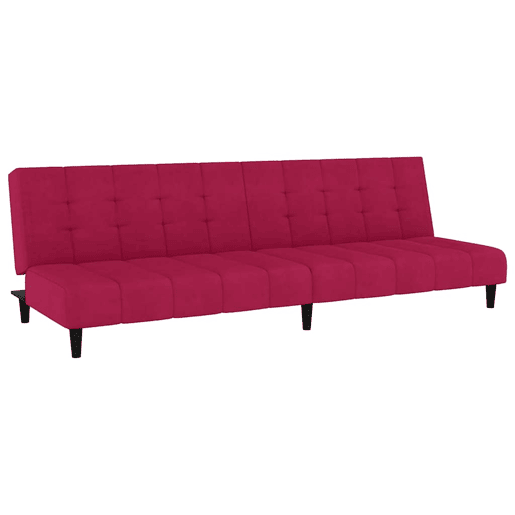 Sofá-cama, Sofá conversível de 2 lugares veludo vermelho tinto