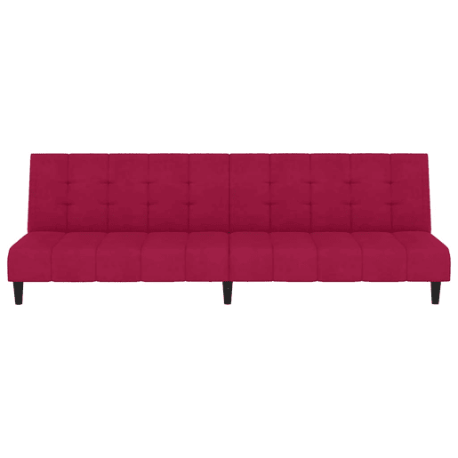 Sofá-cama, Sofá conversível de 2 lugares veludo vermelho tinto