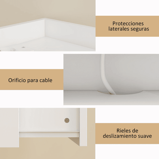 HOMCOM Conjunto de 2 Mesas de Cabeceira Flutuantes com Estação de Carregamento Mesas de Cabeceira para Quarto Gaveta Prateleira Aberta Montagem na Parede Estilo Moderno Sala de Estar 40x29x29 cm Branco