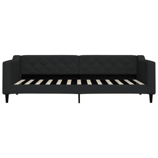 Sofá-cama, Sofá conversível com gavetão e gavetas 90x200 cm tecido preto Sofá-cama, Sofá conversível com gavetão e gavetas 90x200 cm tecido preto