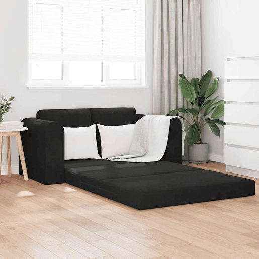 Sofá-cama, Sofá conversível Preto 148 x 71 x 83 cm Veludo