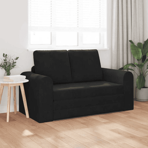 Sofá-cama, Sofá conversível Preto 148 x 71 x 83 cm Veludo