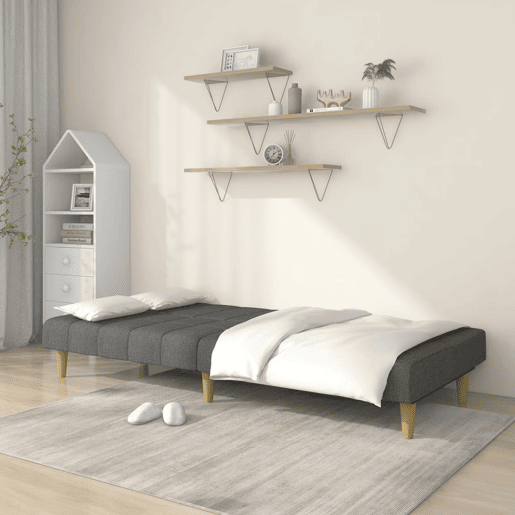 Sofá-cama, Sofá conversível de 2 lugares tecido cinzento-claro