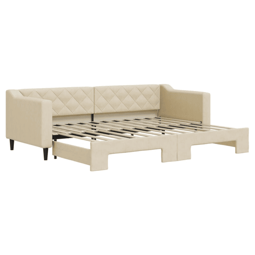 Sofá-cama, Sofá conversível com gavetão 80x200 cm tecido cor creme
