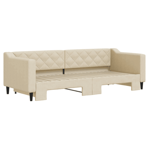 Sofá-cama, Sofá conversível com gavetão 80x200 cm tecido cor creme