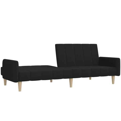 Sofá-cama, Sofá conversível de 2 lugares tecido preto Sofá-cama, Sofá conversível de 2 lugares tecido preto