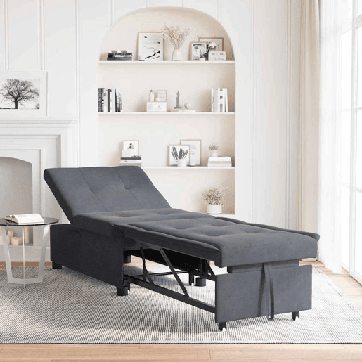Sofá-cama, Sofá conversível Cinzento escuro 67 x 194 x 38 cm Veludo
