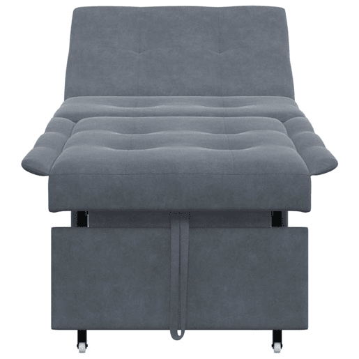 Sofá-cama, Sofá conversível Cinzento escuro 67 x 194 x 38 cm Veludo