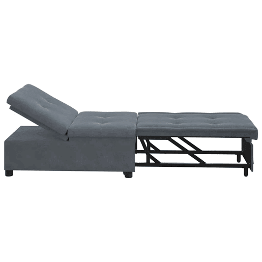Sofá-cama, Sofá conversível Cinzento escuro 67 x 194 x 38 cm Veludo