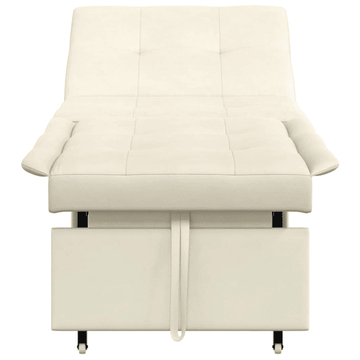 Sofá-cama, Sofá conversível Creme 67 x 194 x 38 cm Veludo