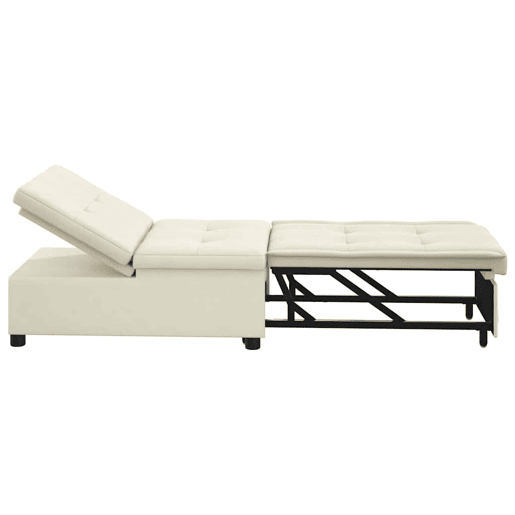 Sofá-cama, Sofá conversível Creme 67 x 194 x 38 cm Veludo