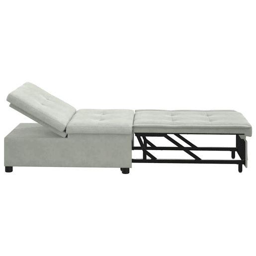 Sofá-cama, Sofá conversível Cinzento-claro 67 x 194 x 38 cm Veludo