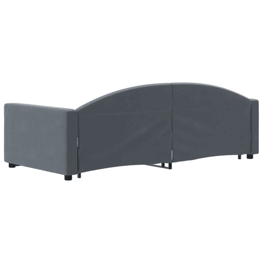 Sofá-cama, Sofá conversível com gavetão 90x200 cm veludo cinzento-escuro