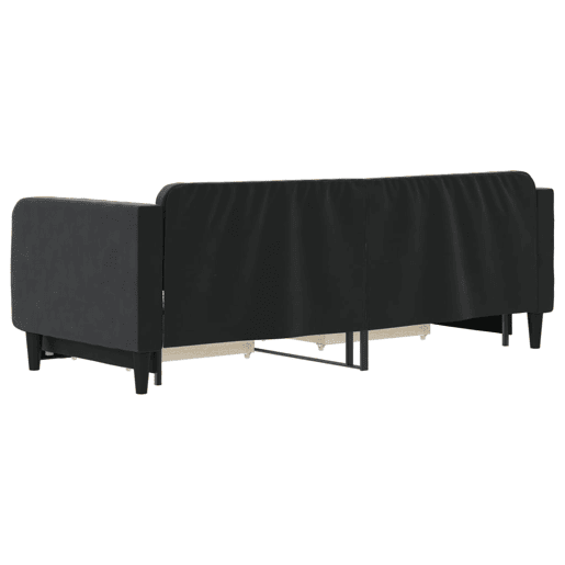 Sofá-cama, Sofá conversível com gavetão e gavetas 80x200 cm veludo preto Sofá-cama, Sofá conversível com gavetão e gavetas 80x200 cm veludo preto