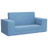 Sofá-cama infantil - Sofá para criança de 2 lugares pelúcia macia azul