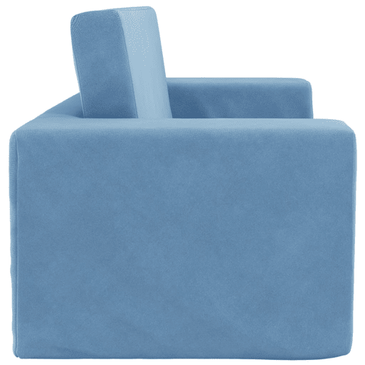 Sofá-cama infantil - Sofá para criança de 2 lugares pelúcia macia azul