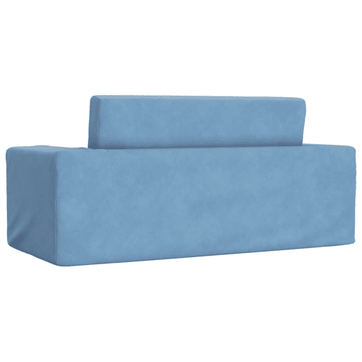 Sofá-cama infantil - Sofá para criança de 2 lugares pelúcia macia azul