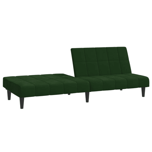 Sofá-cama, Sofá conversível de 2 lugares veludo verde-escuro