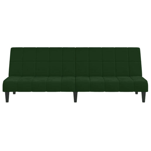 Sofá-cama, Sofá conversível de 2 lugares veludo verde-escuro