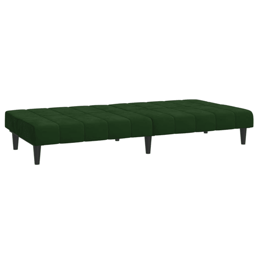 Sofá-cama, Sofá conversível de 2 lugares veludo verde-escuro