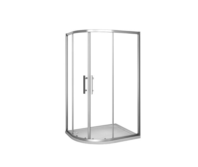 Aica mampara de ducha curva semicircular corredera,cromado,vidrio 5mm(740-760)x(740-760)x1850mm
