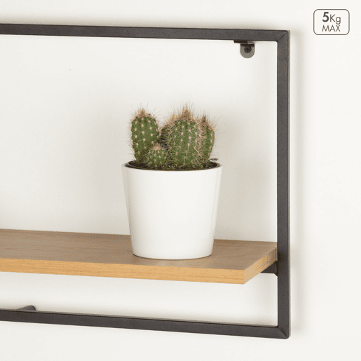 Max Home Estante de parede em madeira 1 prateleira 65x20x35 cm Max Home Estante de parede em madeira 1 prateleira 65x20x35 cm