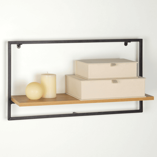 Max Home Estante de parede em madeira 1 prateleira 65x20x35 cm Max Home Estante de parede em madeira 1 prateleira 65x20x35 cm