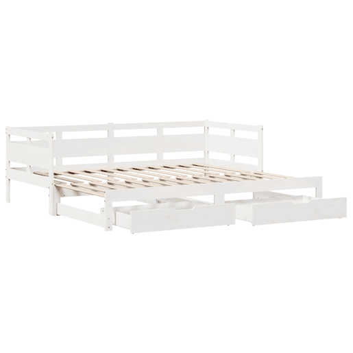 Sofá-cama, Sofá conversível com gavetão e gavetas sem colchão 90x200 cm branco