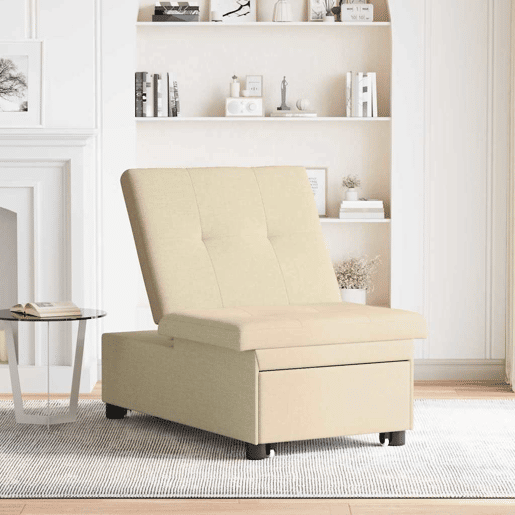 Sofá-cama, Sofá conversível Creme 194 x 67 x 37 cm tecido