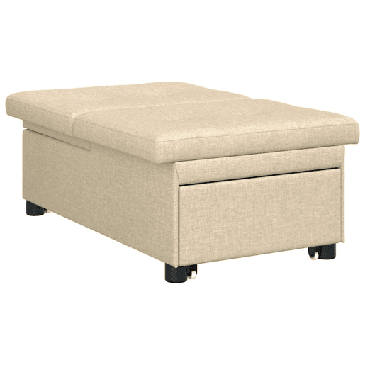 Sofá-cama, Sofá conversível Creme 194 x 67 x 37 cm tecido