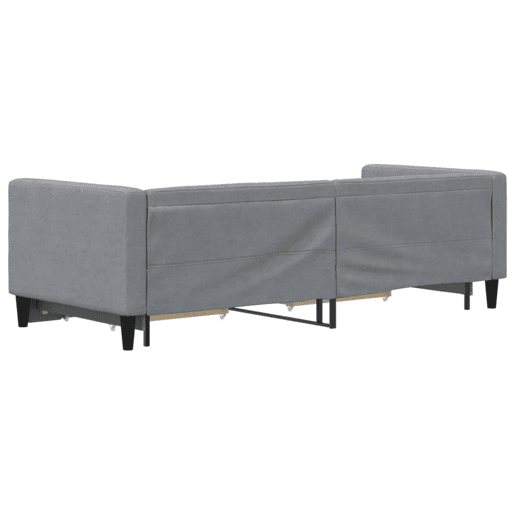 Sofá-cama, Sofá conversível c gavetão e gavetas 80x200 cm tecido cinzento-claro