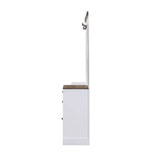 Móvel de entrada 110x38x191 cm - com espelho, ganchos, gavetas e suporte para guarda-chuvas - Branco
