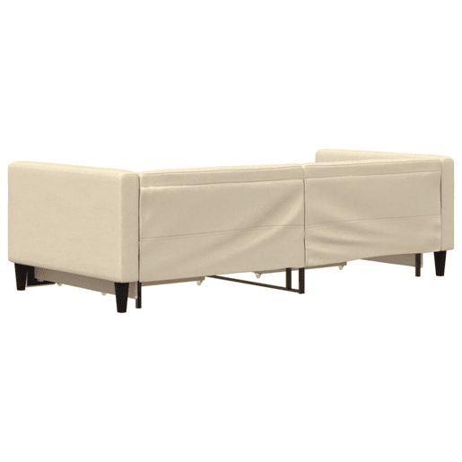 Sofá-cama, Sofá conversível com gavetão e gavetas 90x200 cm tecido cor creme