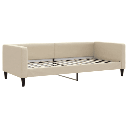 Sofá-cama, Sofá conversível com gavetão e gavetas 90x200 cm tecido cor creme