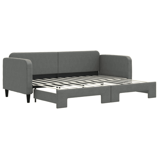 Sofá-cama, Sofá conversível com gavetão 80x200 cm tecido cinzento-escuro