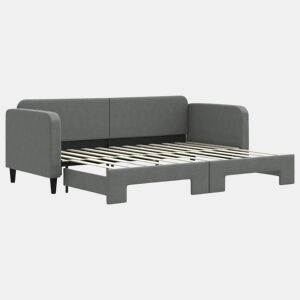 Sofá-cama, Sofá conversível com gavetão 80x200 cm tecido cinzento-escuro